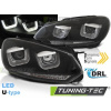 Tuning-tec SVETLOMETY U-LED LIGHT DRL BLACK SEQ pasuje na VW GOLF 6 08-12
