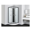 Sanotechnik BALATON 2 black sprchový box štvrťkruh bez strechy, 90x90x203cm