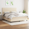 vidaXL Posteľný rám boxspring s matracom krémový 160x200 cm látka - Krémová - 116533-194502