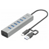 i-tec C31HUBMETAL703 USB Hub 7 portů USB-A USB 3.2 Gen1 5 GBit/s s konektorem USB C šedá I-TEC USB-C Charging Metal HUB 7 Port