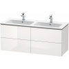 DURAVIT L-Cube závesná skrinka pod dvojumývadlo, 4 zásuvky, 1290 x 481 x 550 mm, biela vysoký lesk, LC625902222