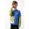 Detské bavlnené tričko Coccodrillo modrá farba, s potlačou, ACADEMY BOY KIDS ZC5143203ABK 92