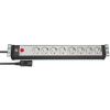 Brennenstuhl 1156057128 - 3 m - 8 AC zásuviek - Vnútorné - Riadené - čierna - 90 mm