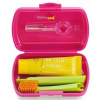 Curaprox Travel Set zubná kefka + CPS medzizubné kefky 2 ks + zubná pasta 10 ml darčeková sada, magenta