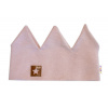 Dvojvrstvová čelenka, Baby Nellys Hand Made, bavlna, Korunka STAR - púdrovo ružová, 80/98 Baby Nellys