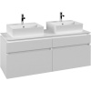 VILLEROY & BOCH Legato závesná skrinka pod dve umývadlá na dosku, 4 zásuvky, 1400 x 500 x 550 mm, White Matt, B66900MS