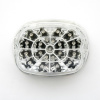 Highway Hawk Koncové svetlo na motocykel HARLEY DAVIDSON s LED číra, E-mark, chróm (1ks) Ch