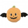 Tekvicový netopier HALLOWEEN, plyšová hračka so zvukom, 10 cm, oranžová - LIMITOVANÁ PONUKA
