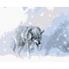 ZUTY Maľovanie podľa čísel SIVÝ VLK V ZIMNEJ KRAJINE Rámovanie bez rámu a bez vypnutia plátna Rozmer 80x100 cm