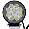 Halogénová LED pracovná lampa 27W 9 Diód 12V 24V Cúvacie svetlo Okrúhla lampa