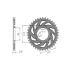 SUNSTAR SUN1-3356-40 SUNSTAR ZADNÉ REŤAZOVÉ KOLESO 478 40 KAWASAKI ZX6R (05-13), Z750 (JTR478.40) (REŤAZ 520) (47840JT)