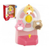 Hudební kolotoč/music box se zvířátky, růžový; bílá