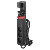 EMOS Predlžovačka s držiakom na stôl 230V, 1.5m, 3x FR, USB, vypínač, čierna (P1311PD)