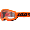 MX okuliare 100% Strata 2 neon oranžové číre sklo