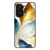 Lesklé pouzdro iSaprio pro OnePlus Nord 3 5G - Blue Leaves (Lesklé pouzdro, kryt, obal iSaprio Exclusive na mobil OnePlus Nord 3 5G s motivem Blue Leaves - elegantní skleněný vzhled, skvělá ochrana mo