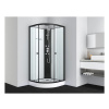 Sanotechnik RELOAD black sprchový box štvrťkruh bez strechy, 90x90x225cm