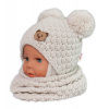 BABY NELLYS Pletený nákrčník / komínok - ecru