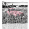 Izbová obrazovka, ružové auto v retro poli 180x180 (Izbová obrazovka, ružové auto v retro poli 180x180)