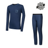 SENSOR DOUBLE FACE SET LOGO UP juniorský triko dl.rukáv + spodky deep blue 140