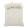 Krémovobiele predĺžené obliečky na dvojlôžko z materiálu bouclé 230x220 cm Cosy Checkerboard - Catherine Lansfield