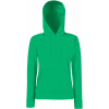 FRUIT OF THE LOOM CLASSIC LADY-FIT HOODED SWEAT / Dámska mikina s dvojvrstvovou kapucňou - zelená XXL