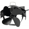 Ventilátor Strend Pro, krbový, s úchytom na dymovod a magnetom, poháňaný teplom, 4-lopatkový, čierny