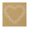 Santex servítky Airlaid so srdiečkom zlaté 40x40cm 12ks