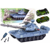 Tank Vojenské vozidlo DIY Na Roztáčanie Modré Zvuky Sada Autíčka