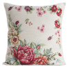Obliečka na vankúš, prírodná červená s motívom pivonky, GRIA