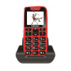 EVOLVEO EasyPhone, mobilní telefon pro seniory s nabíjecím stojánkem (červená barva) (EP-500-RED)