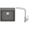 Set Franke G255ŠK (dřez MRG 610-52 RTL Šedý kámen + baterie FS 3230.031 LINA SMART Chrom) 114.0700.710
