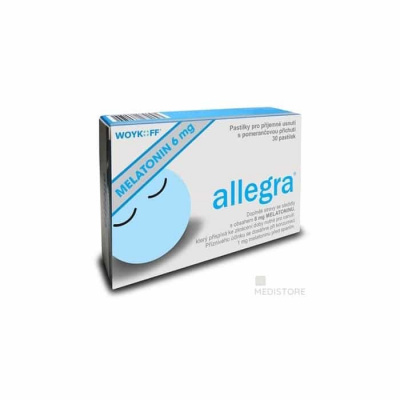 allegra MELATONÍN 6 mg pastilky s pomarančovou príchuťou 1x30 ks