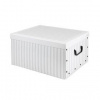 Úložná krabica Compactor Skladacia úložná krabica - kartón box Anton 50 x 40 x 25 cm, biela / sivá