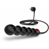 CONNECT IT Predlžovací kábel IT 230 V, 5 zásuviek, 3 m, s vypínačom (čierny) CES-1007-BK
