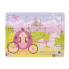 Bigjigs Toys Drevené puzzle princezná s kočiarom (9 dielikov)