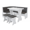 Casarredo Jedálenský rohový SET CORNER biela/sivá látka