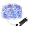 SPRINGOS LED reťaz Nano - 20m, 200LED, 8 funkcií, IP44, modrá
