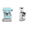 Ascaso Dream ONE, Kid Blue + Rocket Espresso FAUSTO 2.1, chrome