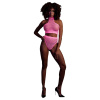 Ouch! Glow in the Dark Turtle Neck and High Waist Slip Neon Pink