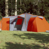 zahrada-XL Rodinný stan, kupola, 12 osôb, sivo oranžový, vodoodolný 94348