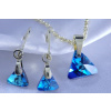 Súprava Swarovski pozlátená triangle modrá meniace 8,12mm 40 cm