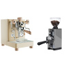 Lelit Bianca PL162T V3, gold + Eureka Mignon Libra 65 All Purpose, CR grey