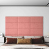 vidaXL Nástenné panely 12 ks ružové 60x30 cm zamat 2,16 m² 343866