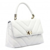 Luka 20-091 biela dámska kožená kabelka 30 x 21 x 12 cm