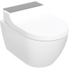 GEBERIT AquaClean Tuma Comfort závesný elektronický bidet s keramikou, Rimfree, 360 x 553 mm, biela/kryt čierne sklo, s povrchom KeraTect, 146.290.SJ.1