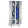 Skriňa na oblečenie typ Cabo, 4 police, tyč, š 610, h 500, v 1850 mm, nožičky, sivá