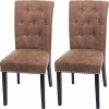 Design-Shop Chesterfield 2 tmavé nohy látka Hnedá 2 ks