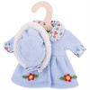 Bigjigs Toys Modrý kabátik s klobúčikom pre bábiku 28 cm Bigjigs Toys