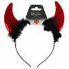 Rohy čerta detské s perím - čelenka - Vianoce