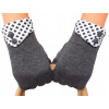 Rukavice - Päť -fantastické rukavice pre dámsku bavlnu, šedá, univerzálna. (Dámske rukavice dotýkajúce sa retro gombíkov teplé tlačidlá)